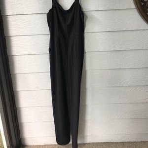 Black romper with thin stripes